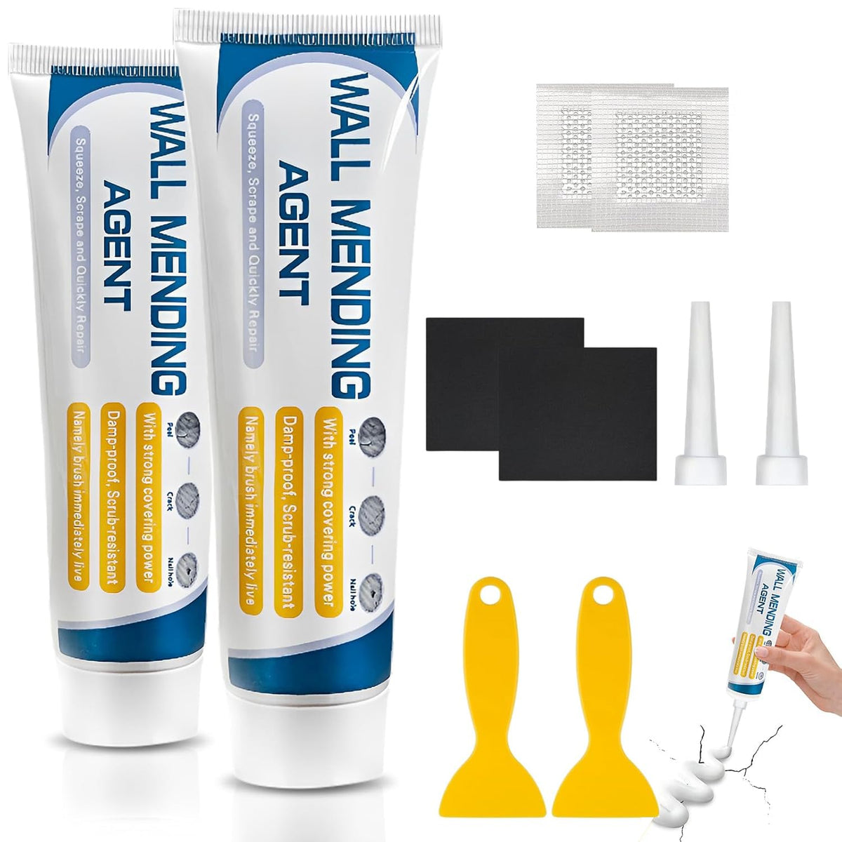 Drywall Patch Repair Kit, 2 Pack Wall Mending Agent - Wall - Image 1