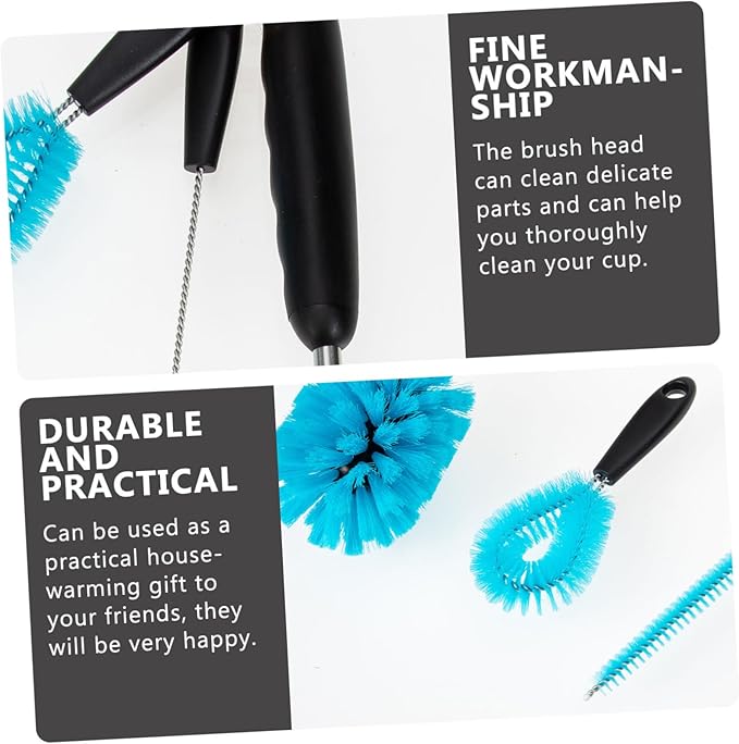 2sets Household Multi-Function Cup Brushes Set Handle Wear-Resistant Cleaning Brushes for Smooth Cup and Bottle Care Easy Storage and Convenient Use