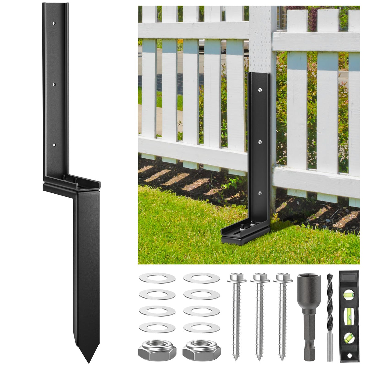 Housolution Fence Post Repair Kit,Separated Fence Post Anchor - Image 1