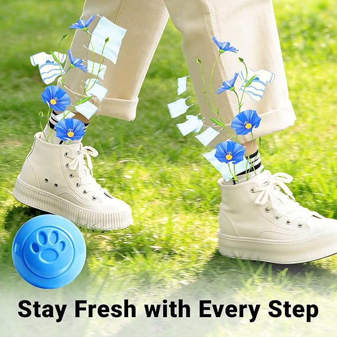 STRN Sneaker Deodorizer Balls 8 Packs Linen Scent Shoe Odor Elimination, Scented Plastic Ball, Long-lasting Freshness Shoe Deodorizer for Sneakers Gym, Bags, Cars and Small Spaces