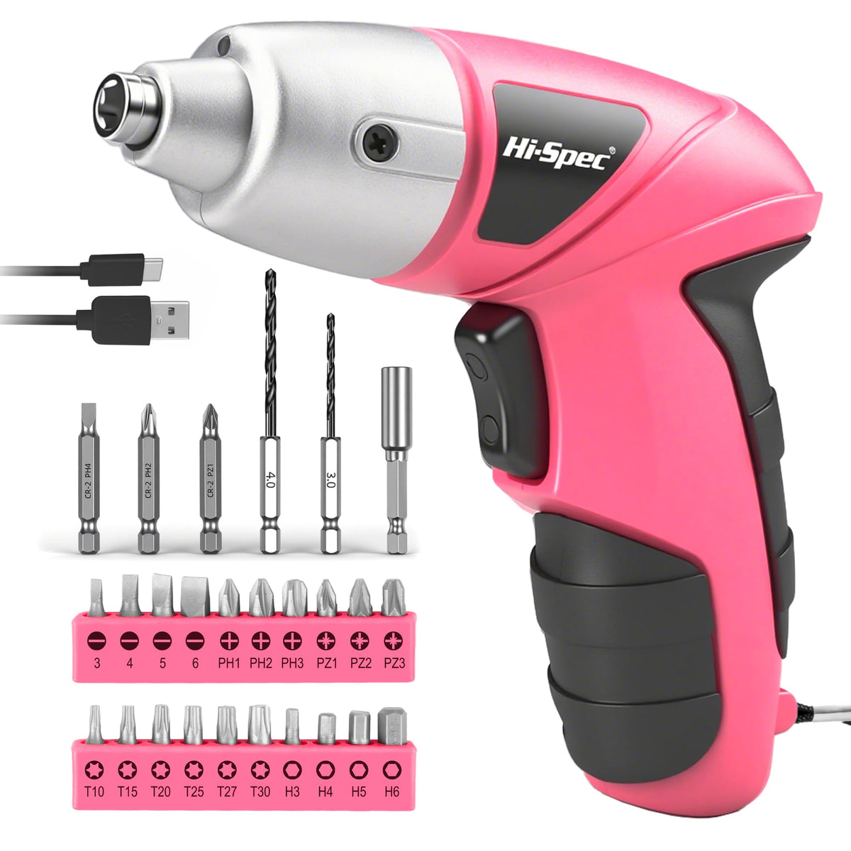 Hi-Spec Small Electric Screwdriver, Mini Drill Set - Image 1