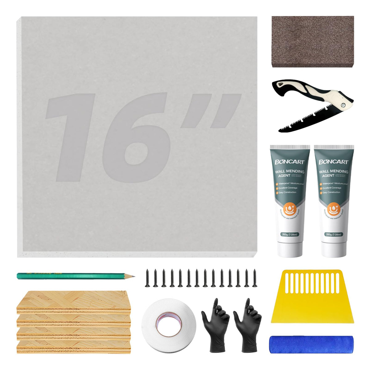 Drywall Repair Kit with 16"x16" Panel - Large Hole & | Home Repair - Image 1