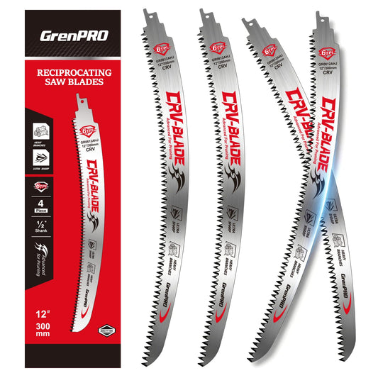 4-Pack Arc Edge Reciprocating Saw Blades, 12-Inch 6TPI - Image 1
