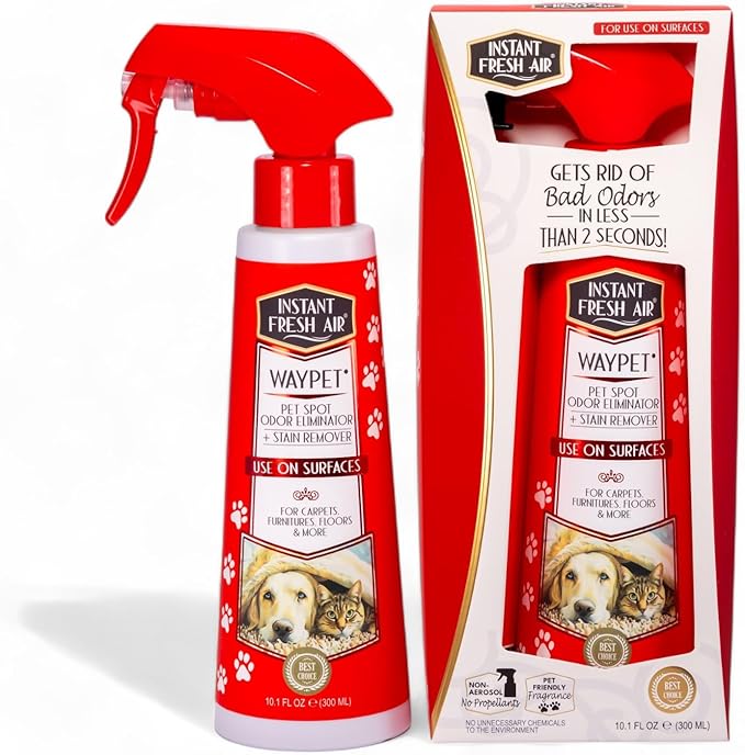 Waypet Pet Urine Enzyme Cleaner, Odor Eliminator & Stain Remover - Neutralizes Odors Fast & Cleans Stains from Cats & Dogs - Use on Carpet, Furniture, Floors - 10.1 Fl Oz