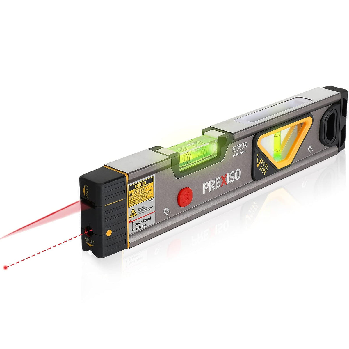 PREXISO 2-in-1 Laser Level 100Ft/30Ft, 12" Magnetic Spirit Level - Image 1