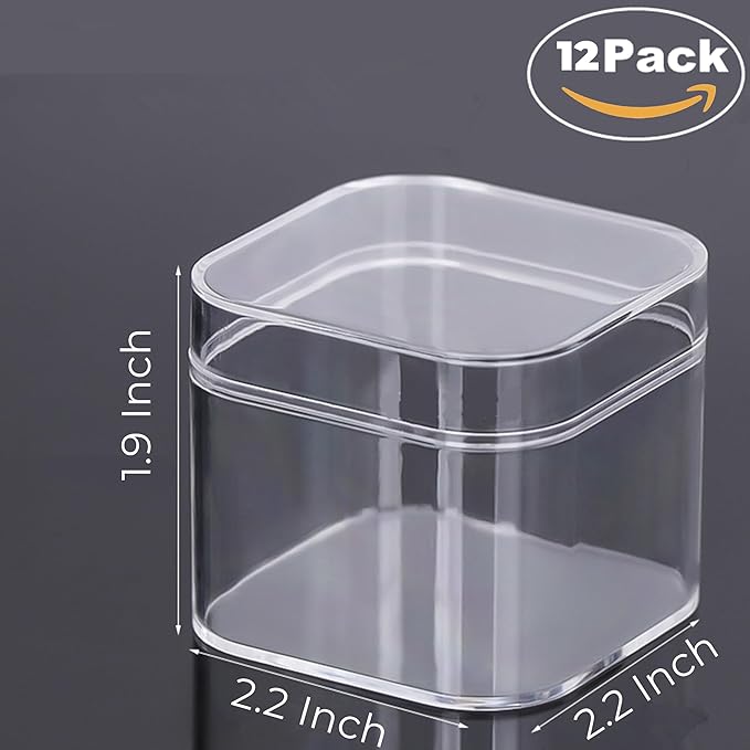 KissYou Acrylic Box Small Clear Box with Lid Plastic Square Cub Easter Display Box Wedding Birthday Party Favor Decorative Boxes