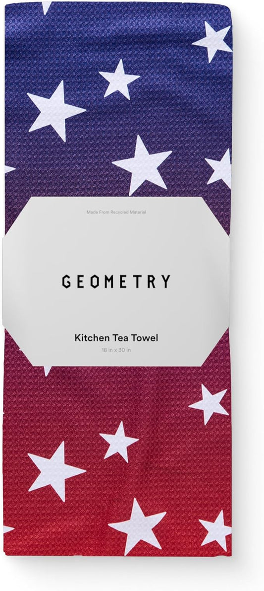 GEOMETRY Kitchen Tea Towel - Quick Dry Microfiber Cloth Dish Towels for Kitchen Drying - Premium Quick Dry Towel (Gradient Star, 1-Pack)