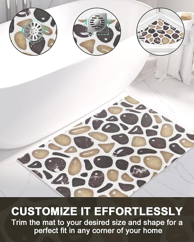Large Shower Mat Non Slip: Anti Slip Shower Mats for Inside Shower, Soft PVC Loofah Shower Floor Mat, Extra Large Bath Mat for Shower, Tub, Bathroom, Floor, Kitchen, Home, Pool, Hotel, Quick Drying