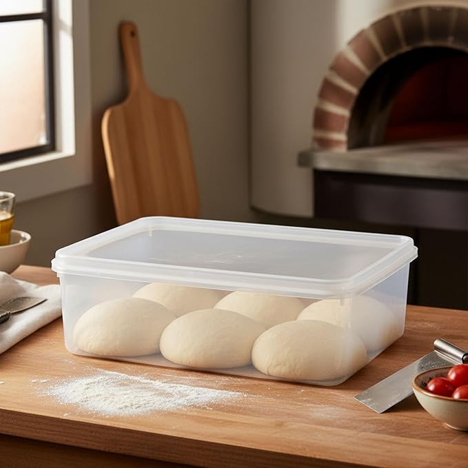 2 Set Pizza Dough Proofing Box,Stackable BPA Free Food Storage Containers,Sourdough Bread Proofer,Mixing Bowls with Lids,Pizza Accessories
