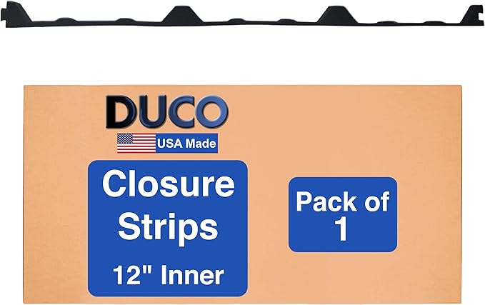 Duco USA-Made R Panel Foam Closure Strips - 1 Pack of 3ft Black Corrugated Roof Foam Strips for Metal Roof Insulations - Weatherproof Insulation Seal Blocks Moisture, Gaps, Noise & Dust