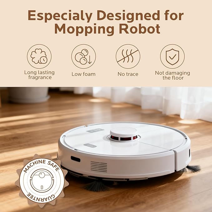 Floor Cleaning Solution, 82 Fl Oz - Compatible with All Roborock Mopping Robots (S7, S8, Qrevo, Q7, Q8 series), Low-Foam Pet and Kid Friendly (Fresh Fragrance)
