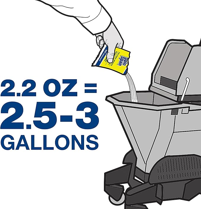 Spic and Span Professional Bulk Floor and Multi-Surface Concentrate Cleaner with Bleach for Commercial Use, 1 Packet Makes 2.5-3 Gallons, 2.2 oz. (Case of 45)