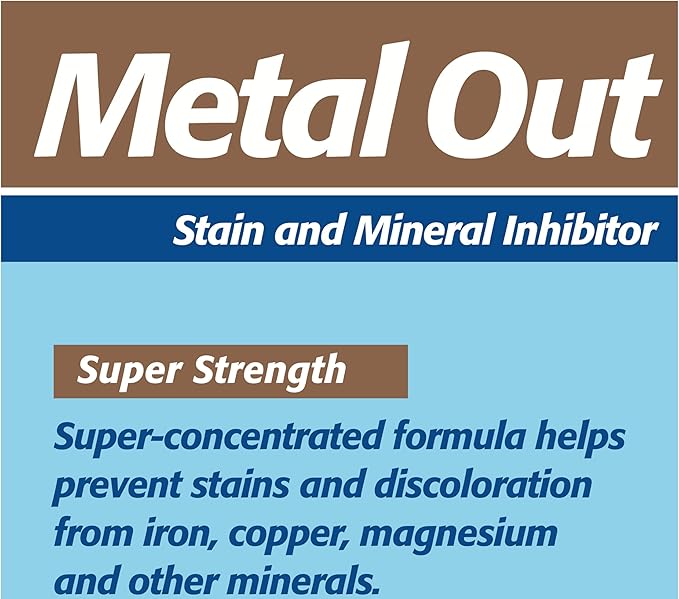 Pool Mate 1-Quart Concentrated Metal Out Stain and Mineral Inhibitor, Pool Metal Remover, Stain Remover, Made in USA