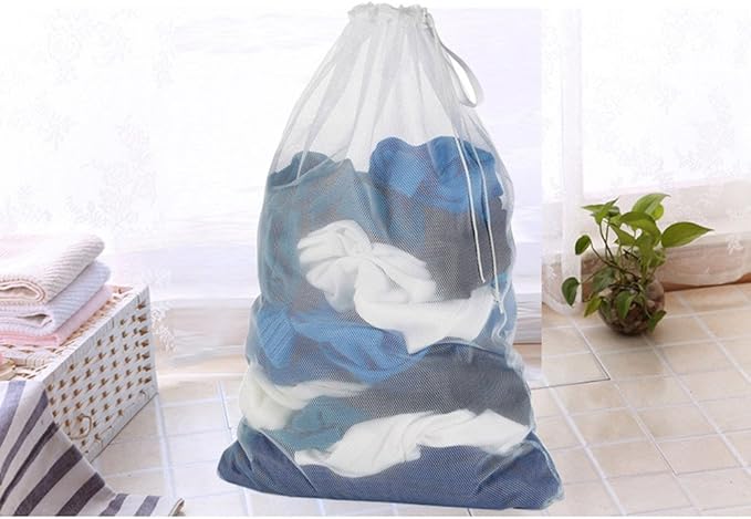 Large Mesh Drawstring Travel Laundry Bag Durable,Reusable,Foldable,Heavy Duty Storage Hanging Apartment Commercial Wash Bags Delicates Clothes,Dirty Garment,Blouse