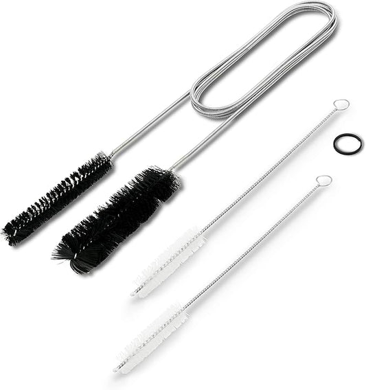 Flexible Drain Cleaning Brush (72" Long) for Drains, Bottles, Bathroom Sink, Bathtub, Shower, and Kitchen Sink, Heavy-Duty Double Ended Nylon with Elastic Hose, Bathroom Essentials, Black