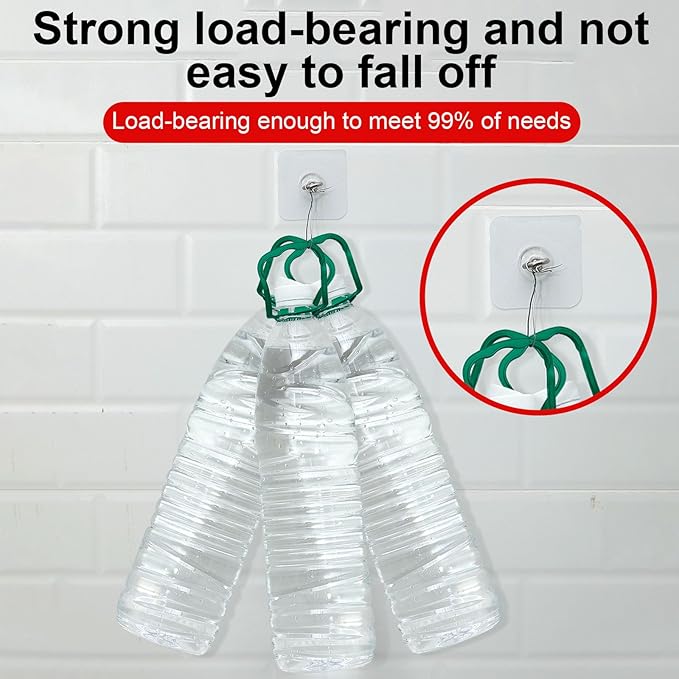 12 Pcs Heavy Duty Adhesive Ceiling Hooks Ceiling Wall Christmas Hooks Hangers Without Nails Practical Stainless Steel Waterproof for Indoor Outdoor Home Office Kitchen Hanging Plant