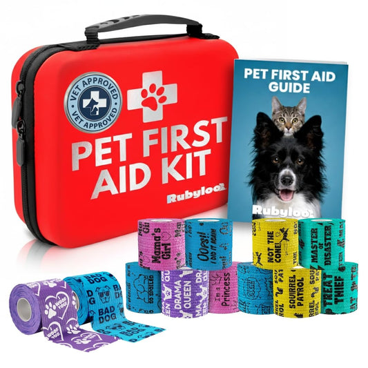Dog First Aid Kit & Funny Vet Wrap 12-Pack Bandage Bundle - Image 1