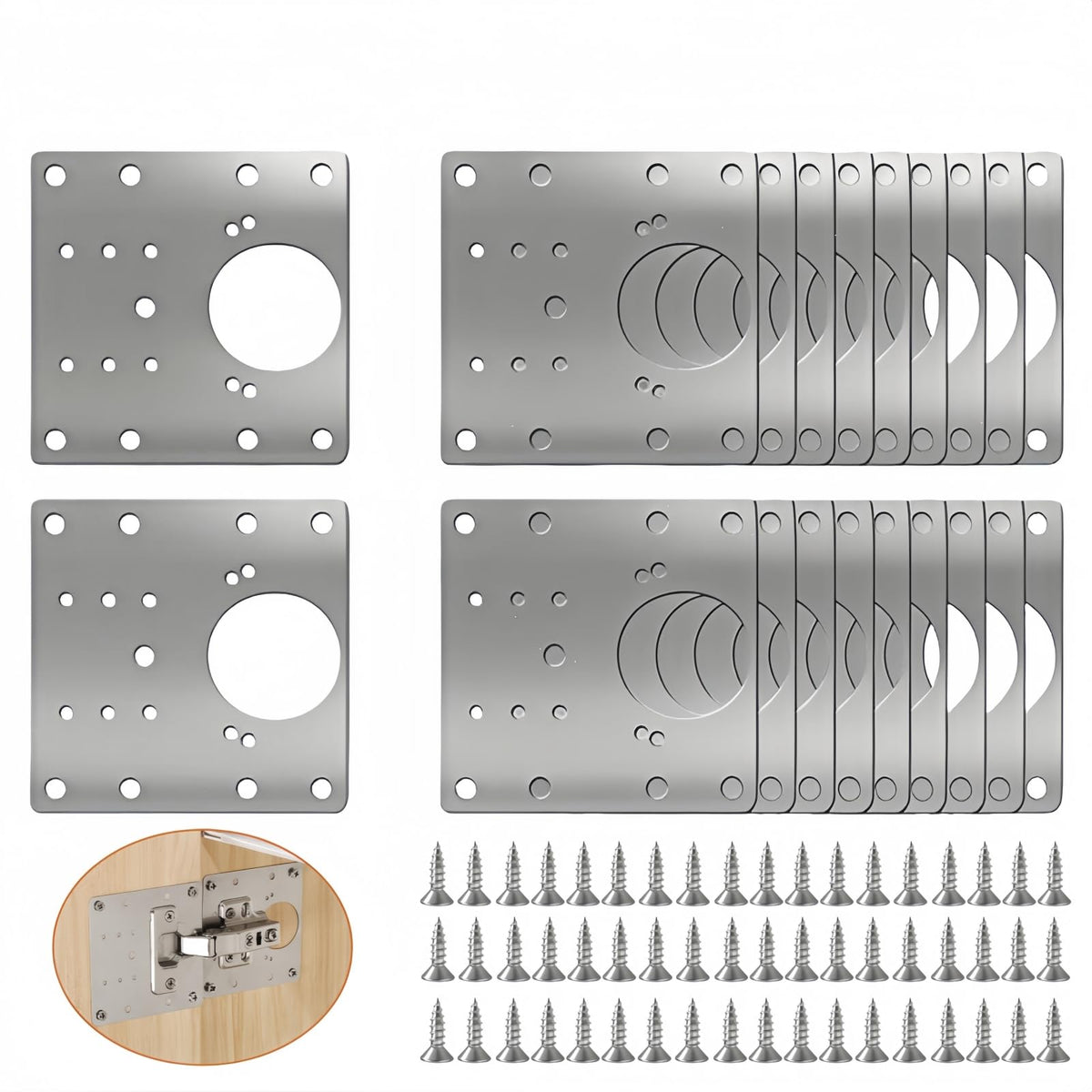20PCS Upgraded Cabinet Hinge Repair Plate FOGZUVR Durable - Image 1