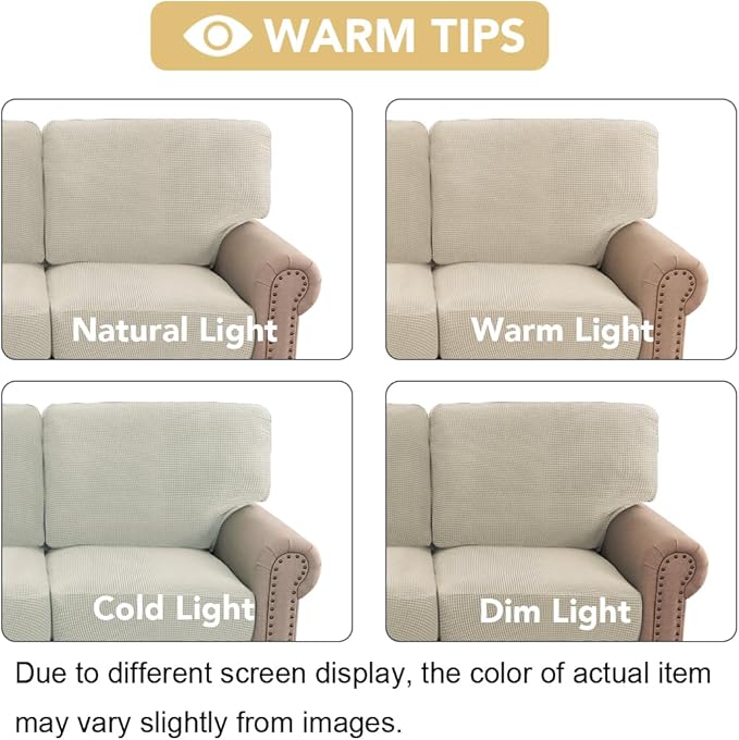 H.VERSAILTEX Multi-Pieces Sofa Covers Stretch Couch Covers Form Fitted Seats and Back Cushions Covers (3 Seat Covers Plus 3 Back Cusion Covers, Bonus 2 Armrest Covers), Island Fossi