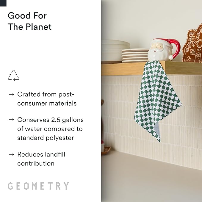 GEOMETRY Holiday Kitchen Dish Cloths - Quick Dry Dishcloths for Kitchen - Premium Dish Rags with Geoweave - 3-Pack Set (Wrapped Up, 10"x10")