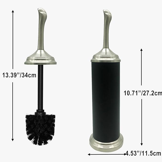 Vince Camuto Toilet Bowl Brush with Holder, Durable Bathroom Cleaning Tool, Modern Design for Easy Toilet Maintenance, Bathroom Cleaner Brush for Efficient Cleaning and Hygiene