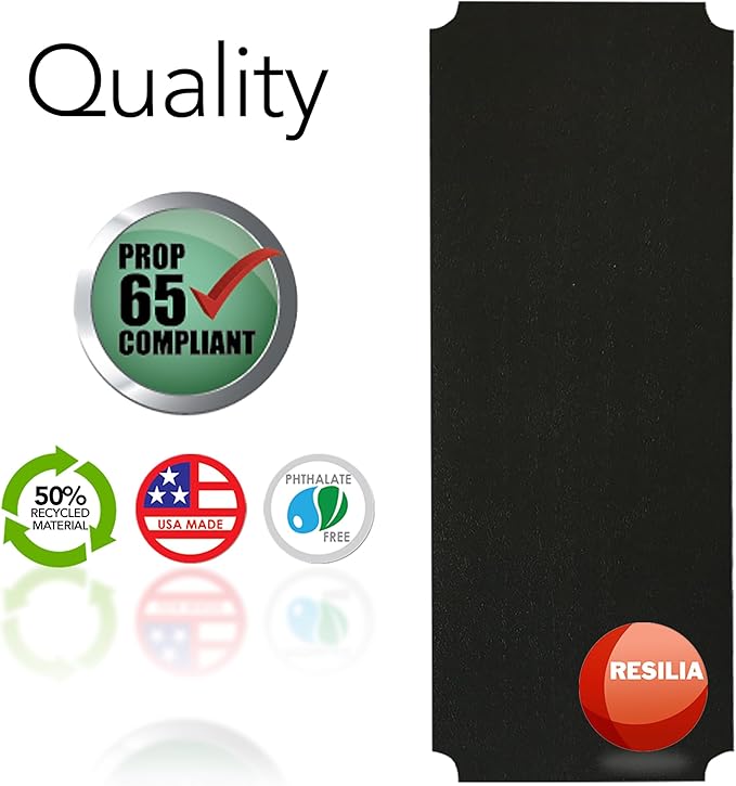 RESILIA Shelf Liner Set for Wire Shelving Rack – 4 Pack, 24 Inch Long x 48 Inch Wide, Black Plastic Vinyl Covers for Kitchen, Pantry, & Garage Racks, Made in The USA