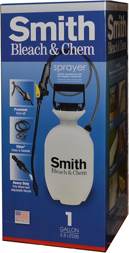 SMITH PERFORMANCE SPRAYERS 190285 1-Gallon Bleach and Chemical Sprayer for Lawns and Gardens or Cleaning Decks, Siding, and Concrete (Pack of 2)