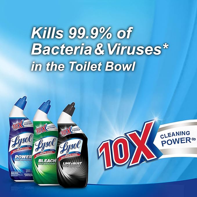 Lysol Power Toilet Bowl Cleaner, 10X Cleaning Power 8 oz (Pack of 4)