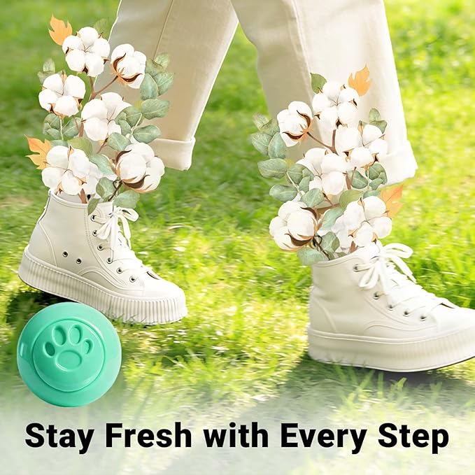 STRN Sneaker Deodorizer Balls 8 Packs Cotton Scent Shoe Odor Elimination, Scented Plastic Ball, Long-lasting Freshness Shoe Deodorizer for Sneakers Gym, Bags, Cars and Small Spaces