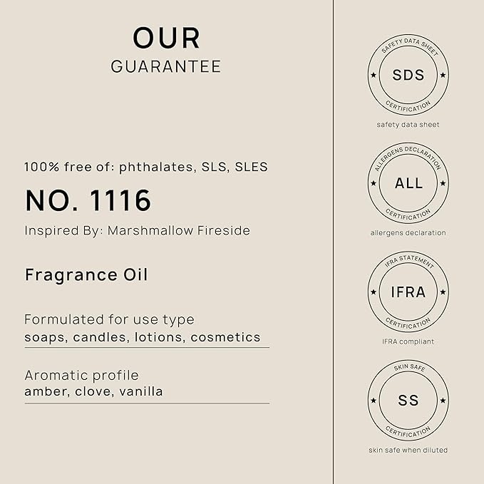 VINEVIDA [16oz] Marshmallow Fireside Fragrance Oil for Soap Making Scents for Candle Making, Perfume Oils, Soy Candles, Home Scents Oil Diffusers, Bath Scent Bomb Oils, Linen Spray, Lotions