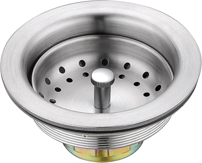 Luxier KS03-B 3-1/2 in. Drop-In Kitchen/Bar Sink Basket Strainer in Brushed Stainless Steel