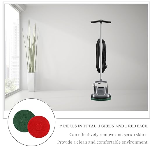 Cleaning Orbiter Pad 437.049 437.056 Fits for Oreck 550MC Orbiter Floor Machine-Medium Grit (150),12inch Diameter Floor Scrubber Pads (Green & Red)