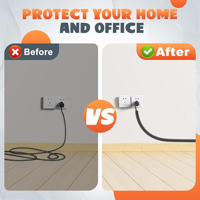 Wall Cord Hider 78 Inch, Self Adhesive Cable Hider Cord Cover for Wires, Flexible Wire Cover Cable Raceway for Cord Management W0.59 H0.39in Black