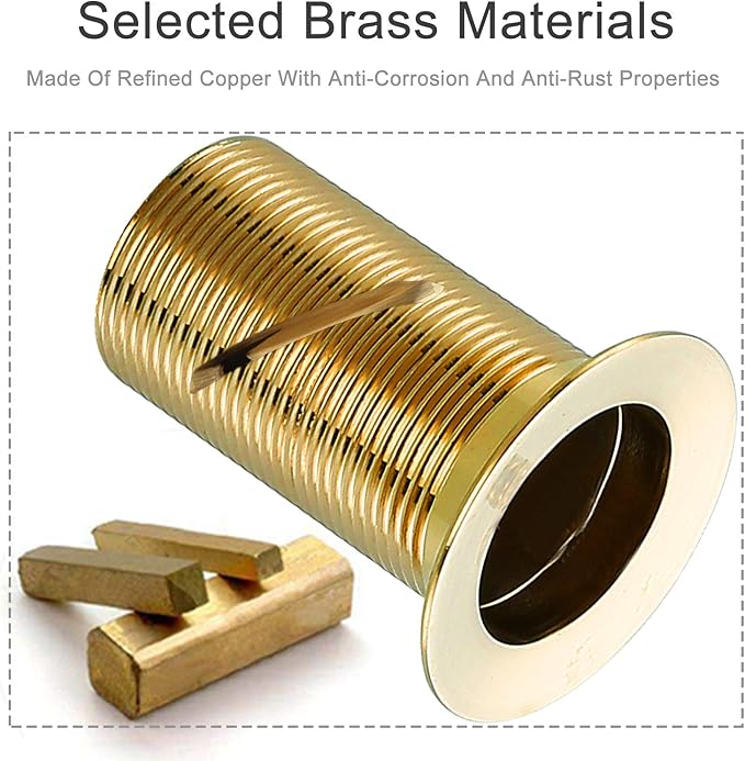 Bathroom Sink Drain Champagne Bronze Pop Up Drain Without Overflow,Brass Drain Push Pop for Vessel Sink Drain Stopper with Removable Brass Strainer Basket,83606CB.