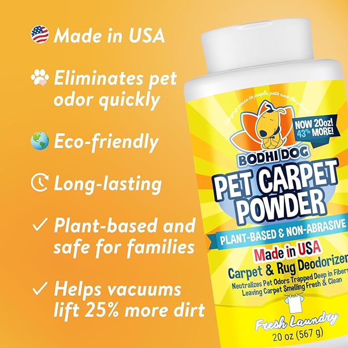 Natural Carpet Deodorizer Powder, Fresh Laundry Scent, 1-Pack