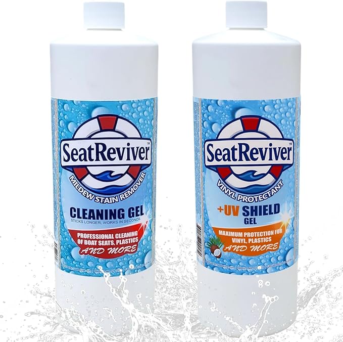 Necessity Boat Care Kit | Marine Mildew Stain Remover & Protectant + Neutralizer Bundle for Boat Seats, Vinyl & Plastic
