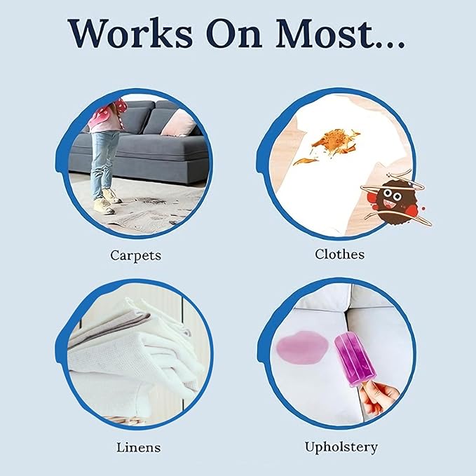 2 Pack 4 oz Stain Treater Spray Stain Remover Spray with 50 Cleaning Wipes Coffee Food Grease Dirt Remover for Clothes Carpet Couches Rugs Car Seats Fabric