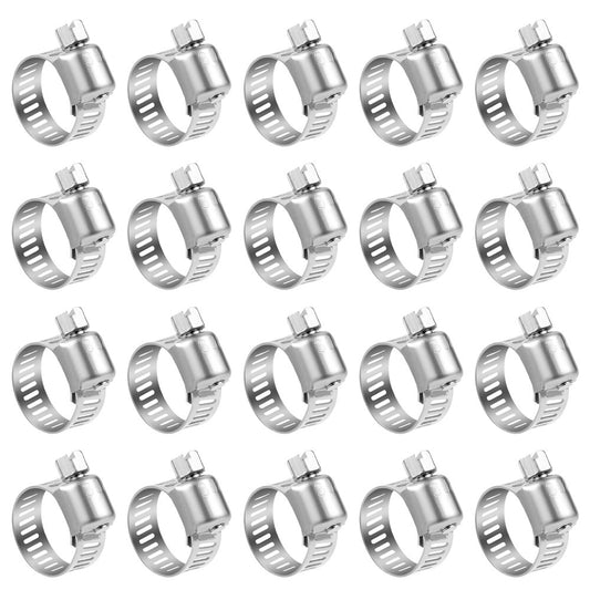 LOKMAN 20 Pack Stainless Steel Hose Clamp Adjustable 1/2'' - Image 1