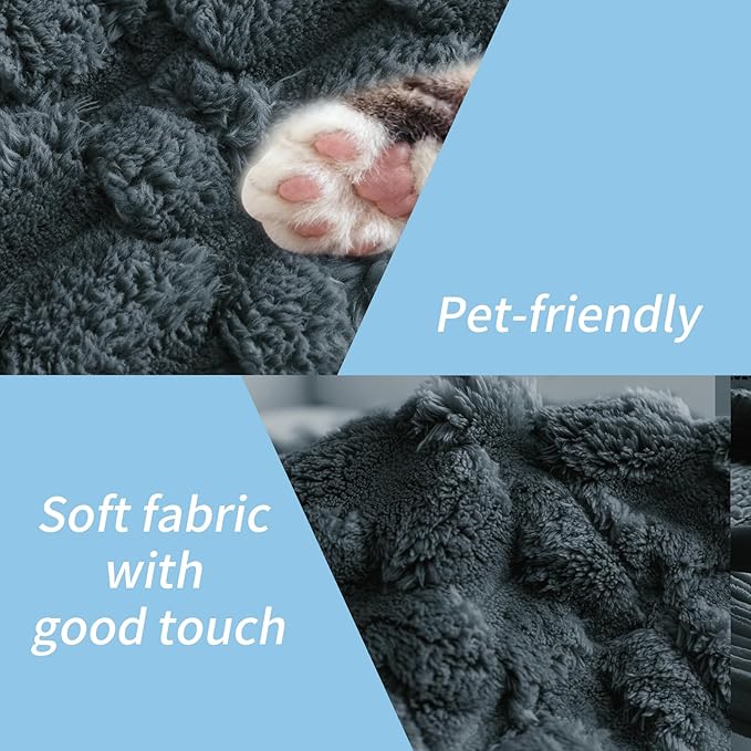 Couch Cover for Dogs Washable,Non Slip Fuzzy Durable Couch Covers for 3 Cushion Sofa Pet Friendly Sofa Cover Dog Thick Soft Slipcovers Protector Couches Mat Bed (Grey, 27.6" x 70.9"/70 x 180cm)