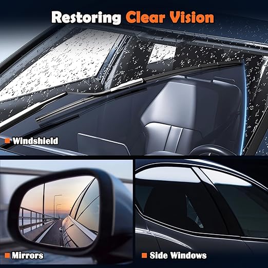 Car Windows & Glass Cleaner Oil Film Remover, Automotive Glass Cleaner for Oil Film, Water Spots & Road Grime, Streak-Free Improves Driving Visibility for Windshields Mirrors Glass