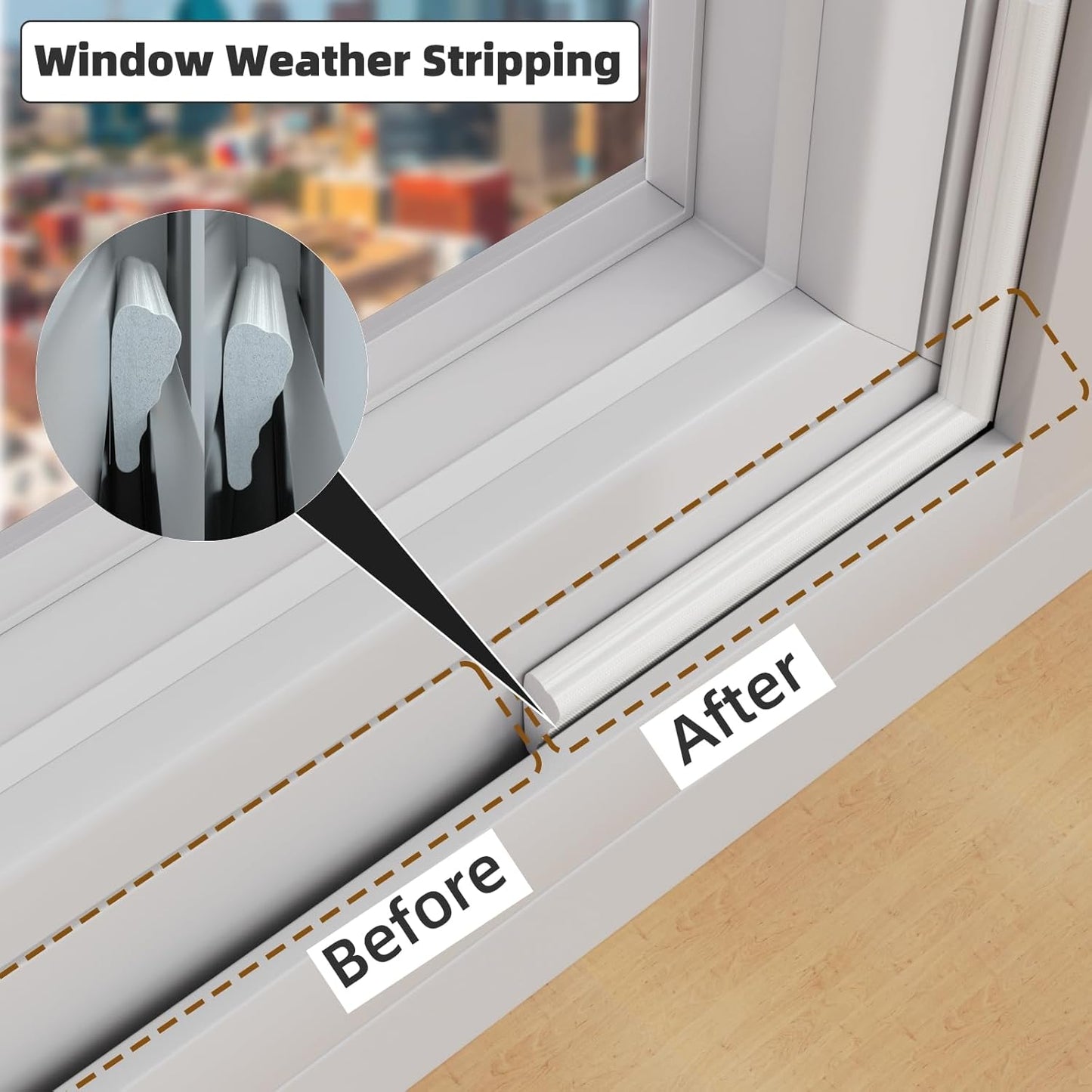 Weather Stripping Door & Window Seal – Self-Adhesive Foam Draft Stopper, Soundproof & Insulating (3-Pack, 16.4FT Each)