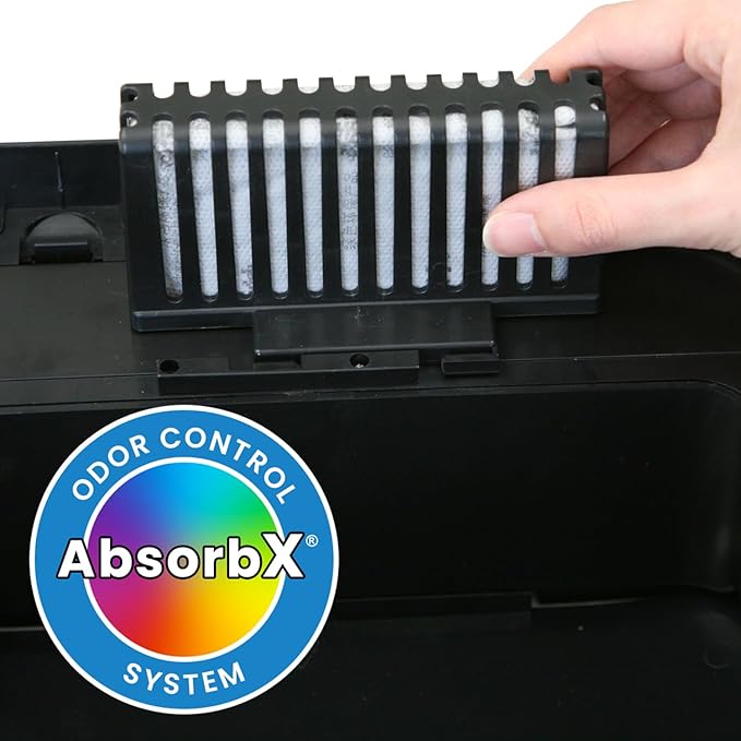 iTouchless Official Trash Can Deodorizer AbsorbX 3-Pack All Natural Activated Charcoal Odor Absorber Stops Garbage Smells, Compost Bin Filter Air Freshener for 8 Gal & Larger Trashcan with Compartment