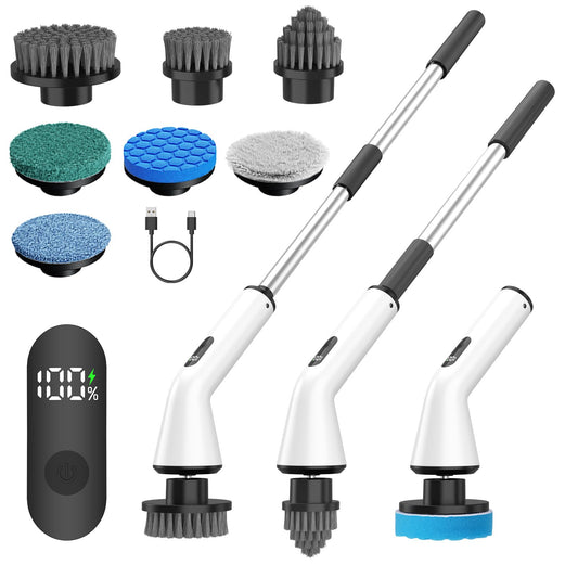 Electric spin scrubber for bathroom with 7 Brush Heads & - Image 1
