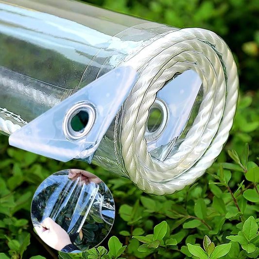 Clear Tarp, 14 Mil Heavy Duty Waterproof Clear PVC Tarp - Image 1
