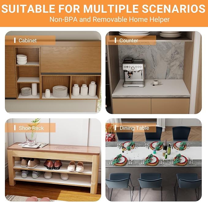 FLPMIX Shelf Liner for Kitchen Cabinets 11 inch Wide - Easy to Cut Drawer Mat, (11" x 240 Inch White), Waterproof Pantry Cabinet Liner