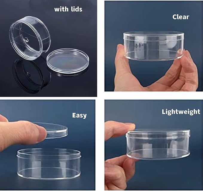 KissYou Acrylic Box with Lid Round Clear Box for Candy Small Plastic Containers Jewelry Storage Boxes Christmas Candy Boxes
