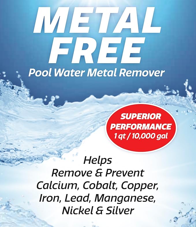SpaChoice 1-Quart Premium Metal Free Pool Water Metal Remover, Pool Stain Remover, Made in USA