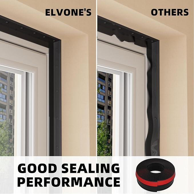 Garage Door Seal Top and Sides, 36 FT Universal TPE Weather Stripping Garage Door Trim Seal Weatherproofing Garage Door Seals with Nails and Lids in Black