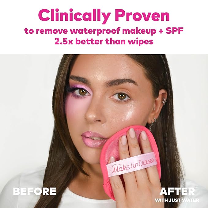 The Original MakeUp Eraser 7-Day Set, Erase All Makeup with Just Water, Including Waterproof Mascara, Eyeliner, Foundation, Lipstick, Sunscreen, and More! Fab-Bow-Lous, 7ct.