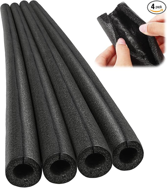 Amylove 4 Pcs 3.3 Feet Foam Pipe Insulation Foam Tube Insulating Water Pipe Pool Swim Noodles Pre Slit Heat Preservation Pipes Covers for Tubing Outdoor Winter Freeze Protection(Black, 1/2 Inch)